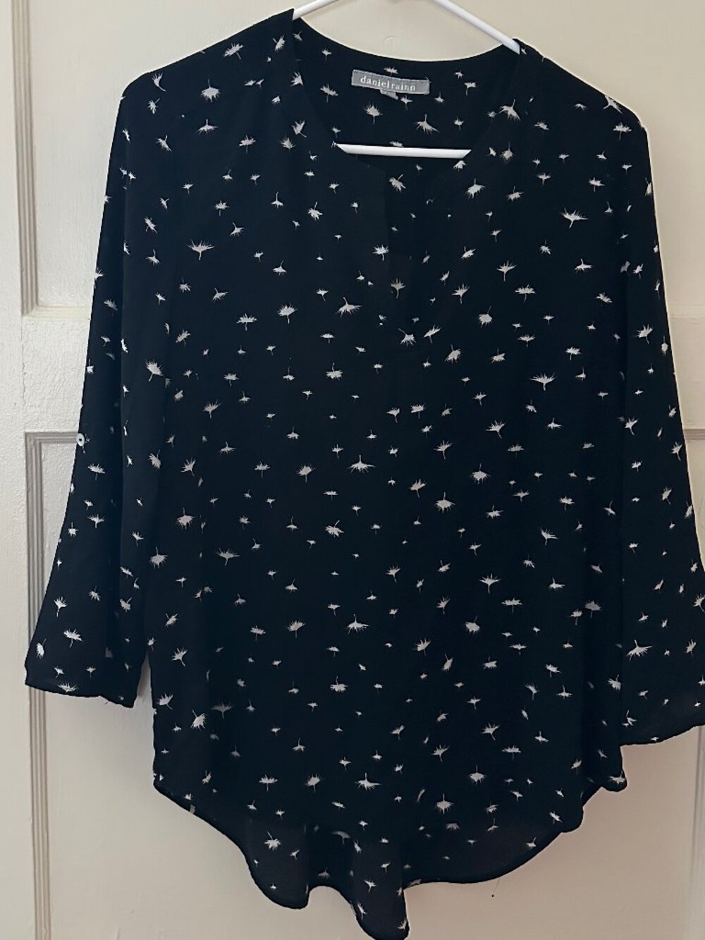 Daniel Rainn Waterman Split-Neck Blouse Petite Large PL